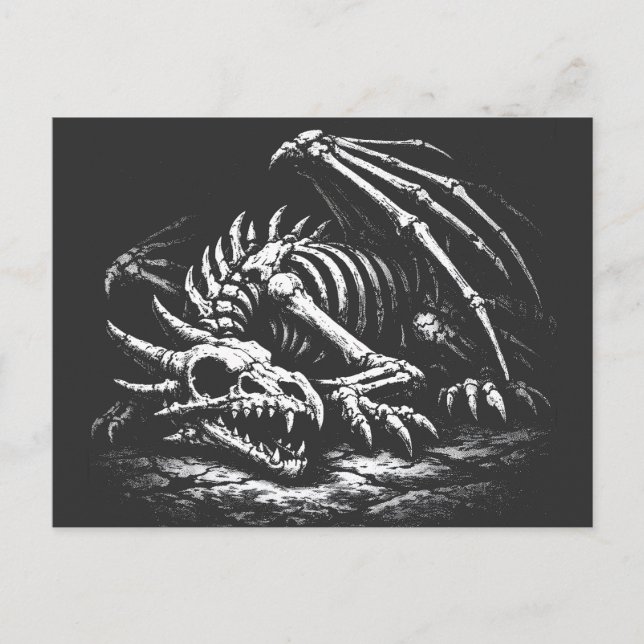Carte Postale Squelette de dragon — par BurnsInHell (Devant)