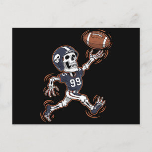 Carte Postale Squelette de football américain Halloween Football