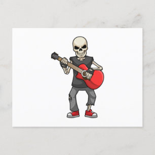 Carte Postale Squelette en musique avec guitare