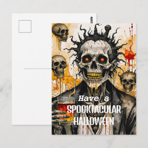 Carte Postale Squelette et crâne déplaisants