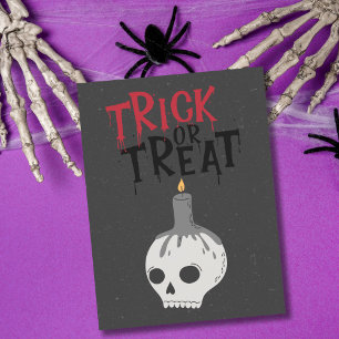 Carte Postale Squelette gothique Trick ou traitement Halloween