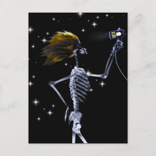 Carte Postale Squelette X-Ray Se vêtir - Cheveux Jaune Profond