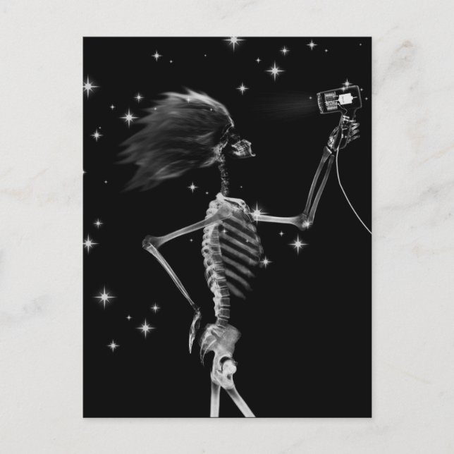 Carte Postale Squelette X-Ray Se vêtir - Noir & Blanc (Devant)