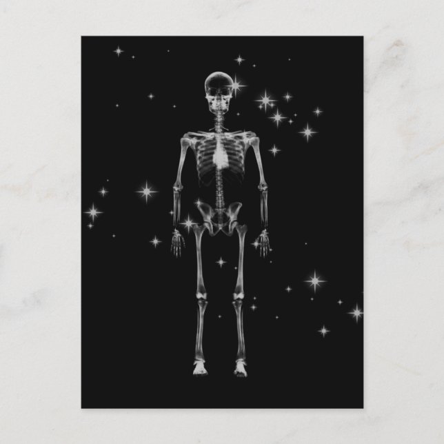 Carte Postale Squelette X-Ray Sparkling - B&amp;W (Devant)