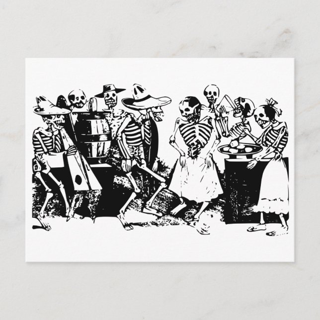 Carte Postale Squelettes mexicains de Gran-Fandango (Devant)