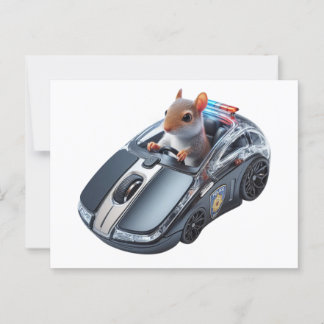 Carte Postale Squirrel Cop in Action : Arrêtez ou je vous clique