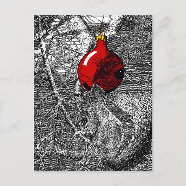 Carte Postale Squirrel in Christmas Tree (Devant)