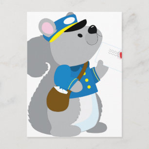 Carte Postale Squirrel Postman