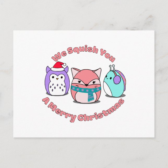 Carte Postale Squish You A Merry Christmas (Devant)