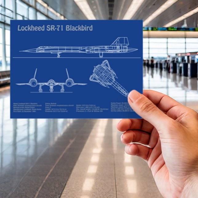 Carte Postale SR-71 Blackbird - Plan directeur de l'avion AD (Créateur téléchargé)