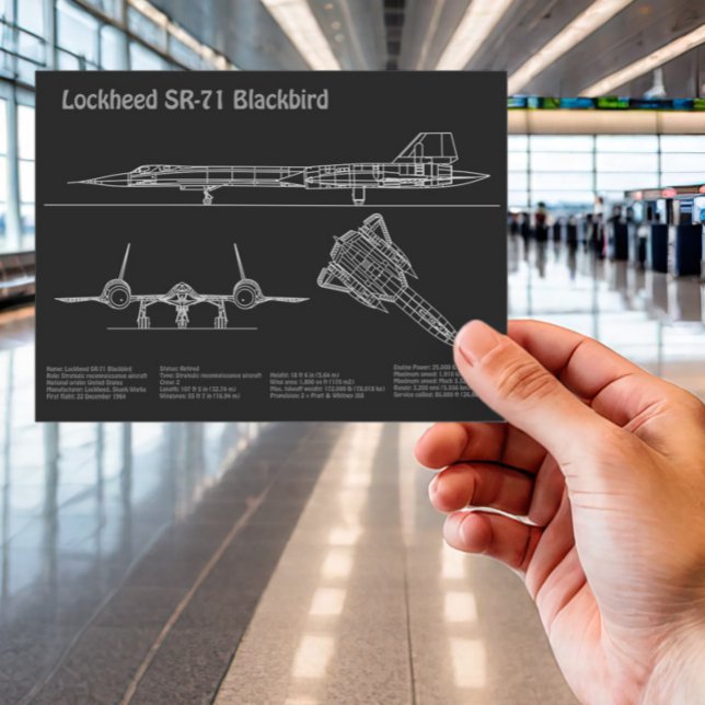 Carte Postale SR-71 Blackbird - Plan directeur de l'avion PD (Créateur téléchargé)