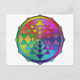 Carte Postale Sri Yantra arc-en-ciel psychédélique pour la prosp