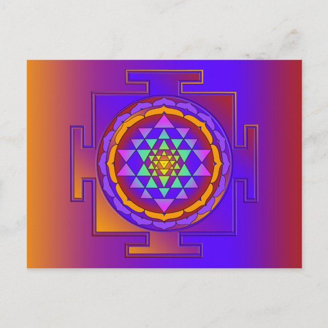 Carte Postale SRI YANTRA pleine couleur + vos idées (Devant)