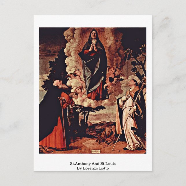 Carte Postale St.Anthony Et St.Louis Par Lorenzo Lotto (Devant)
