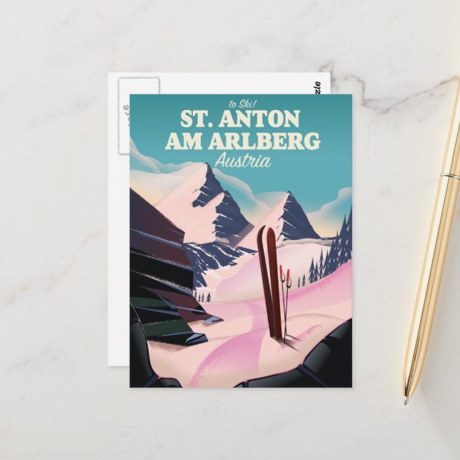 Carte Postale St. Anton am Arlberg ski Autriche (Devant/Arrière en situation)