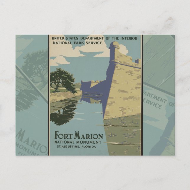 Carte Postale St. Augustine Florida Poster du fort espagnol (Devant)