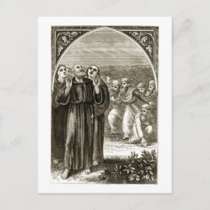 Carte Postale St. Columba scandant, et attaqué par les druides,