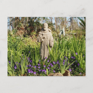 Carte Postale St. Francis Parmi Les Pansies