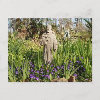 Carte Postale St. Francis Parmi Les Pansies