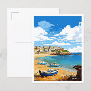 Carte Postale St Ives Cornwall Angleterre Illustration de voyage