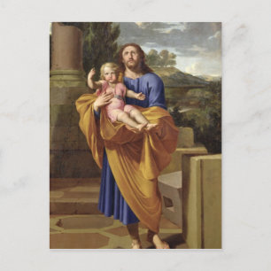 Carte Postale St Joseph portant Jésus infantile, 1665
