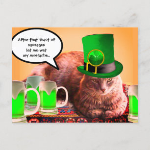 CARTE POSTALE ST. LE CHAT DE LA JOURNÉE DE PATRICK LEPRECHAUN CA