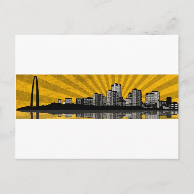 Carte postale St. Louis Skyline (jaune) (Devant)