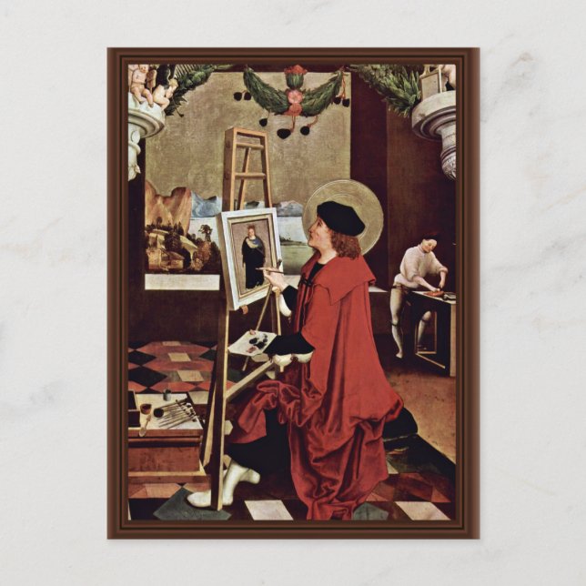 Carte Postale St. Luke Peinture Les Ailes De La Vierge Autel (Devant)