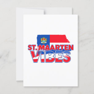 Carte Postale St. Maarten vibes Caribbean flag postcard