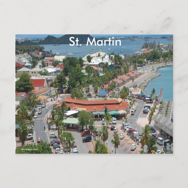 Carte Postale St. Martin et Marigot Bay (Devant)