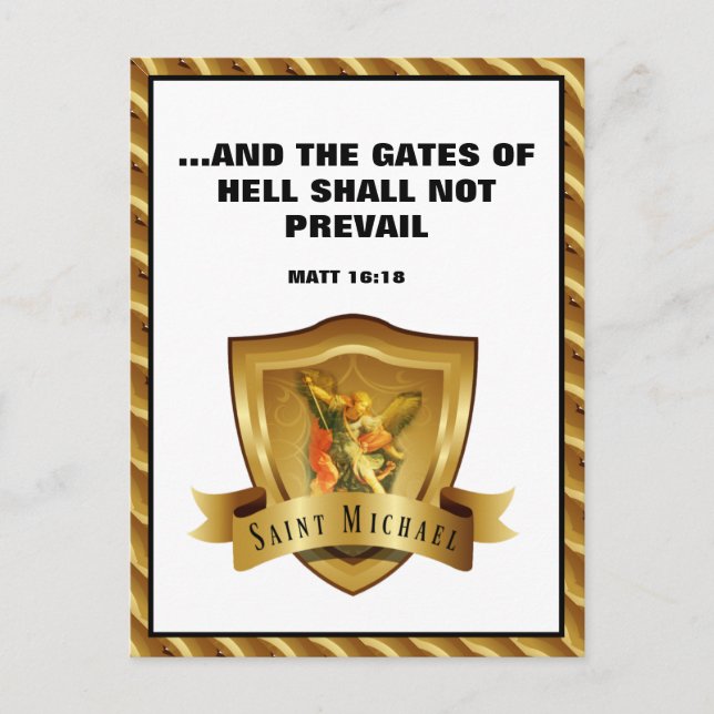 Carte Postale St. MICHAEL ARCHANGEL SCRIPTURE BIBLE VERSE Postca (Devant)