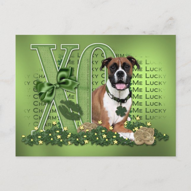 Carte Postale St patrick - Me Lucky Charm - Boxer - Vindy (Devant)