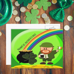 Carte Postale St. Patrick's Day End of Rainbow