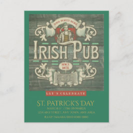 Carte Postale St Patrick's Day Funny Personnalisé Pub irlandais