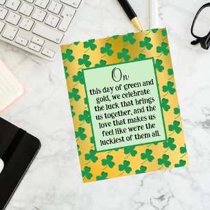 Carte Postale St. Patrick's Day Gold et Green Postcard