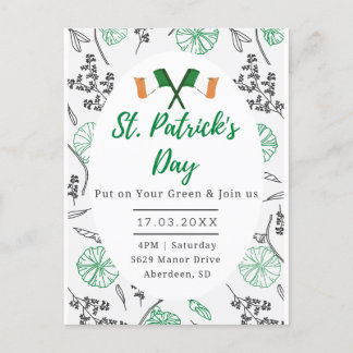 Carte Postale St. Patricks Day Irlandais Shamrock Party Invitati