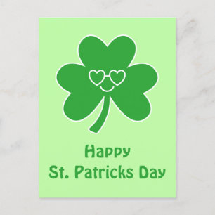 Carte Postale St. Patrick's Day Joyeux Sourire Trèfle Trèfle Pos