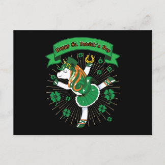 Carte Postale St. Patrick's Day Unicorne- Saint Patrick's Day-