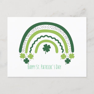 Carte Postale St. Patrick's Rainbow Happy Whimsical Shamrock