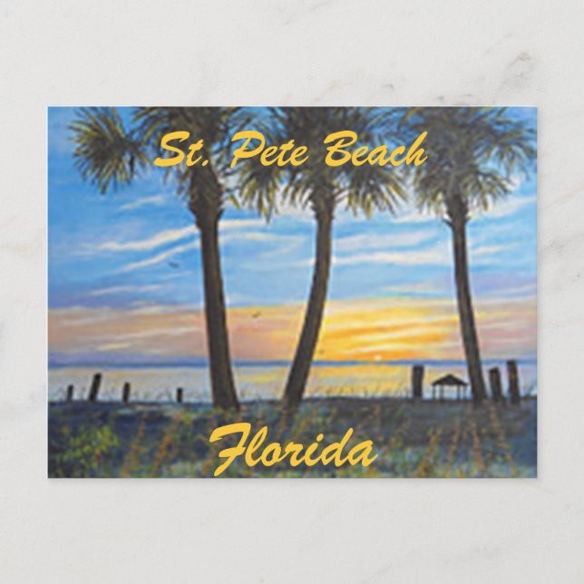 CARTE POSTALE "ST. PETE BEACH FLORIDA PALMS POSTCARD" (Devant)