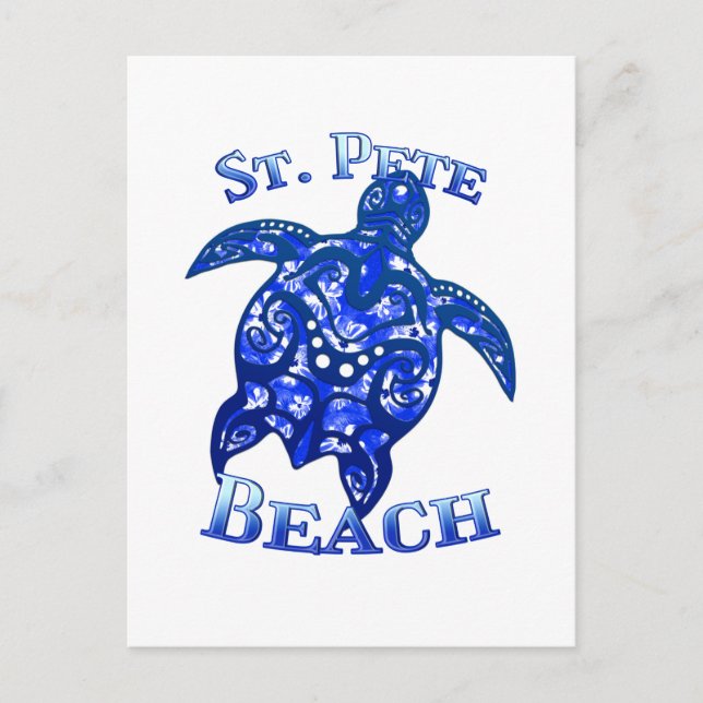 Carte Postale St Pete Beach Floride Vacances Tortue Tribale (Devant)