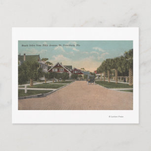 Carte Postale St. Petersburg, FL - Vue de la plage Dr & 5th Ave