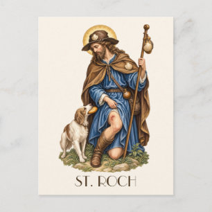 Carte Postale St. Roch Rocco Saint Patron Italien des Chiens