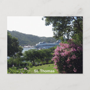Carte Postale St. Thomas et bateau de croisière