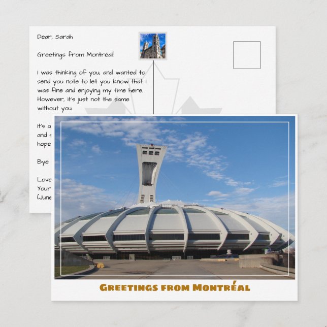 Carte Postale Stade olympique de Montréal Canada Moderne (Devant / Derrière)
