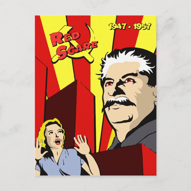 Carte Postale Staline portrait rouge peur Union soviétique poste (Devant)