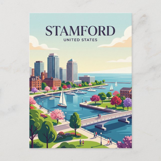 Carte Postale Stamford Connecticut (Devant)