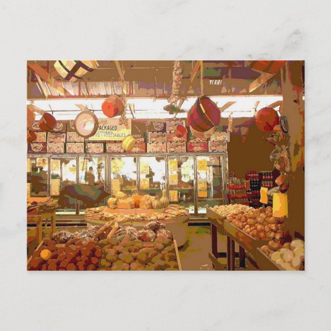Carte Postale Stand de légumes du pays (Devant)
