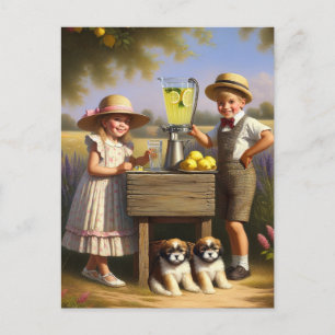 Carte Postale Stand Retro Lemonade Avoir un bon été