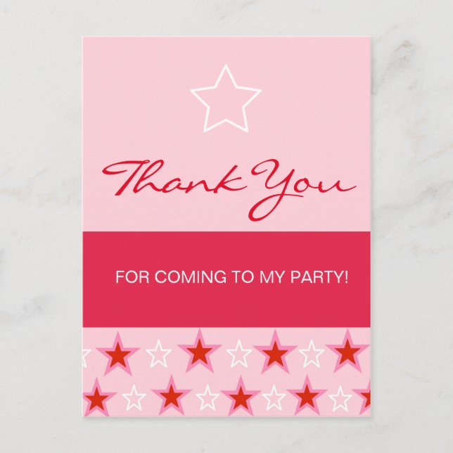 Carte Postale Star Birthday Girl, Merci (Devant)